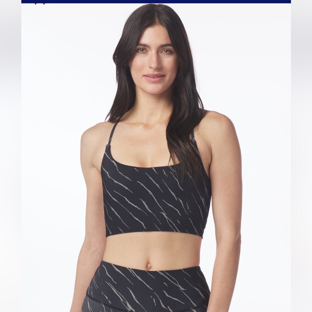 Glyder Black and Gray Sports Bra with Dynamic Design